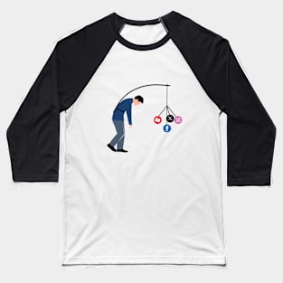 Social Media Addiction Baseball T-Shirt